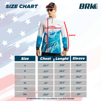 Brk Men's Long Sleeve Fishing Shirt Black Bass UPF 30+ Sun Protection